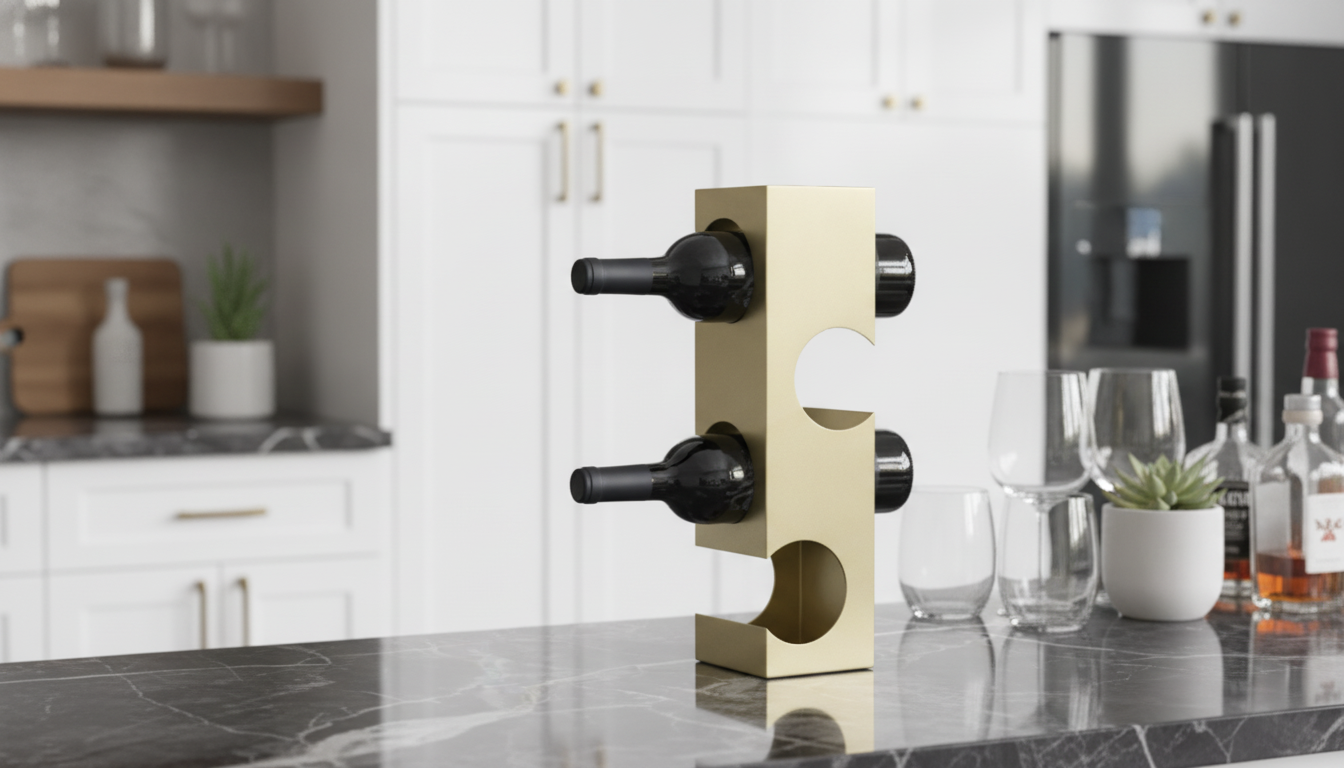 Geometric Metal Wine Rack for a Clean, Modern Bar Setup