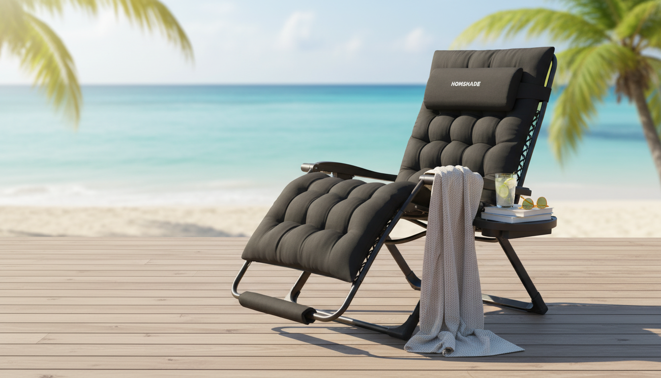 33-Inch Folding Zero Gravity Lounge Chair for Patio