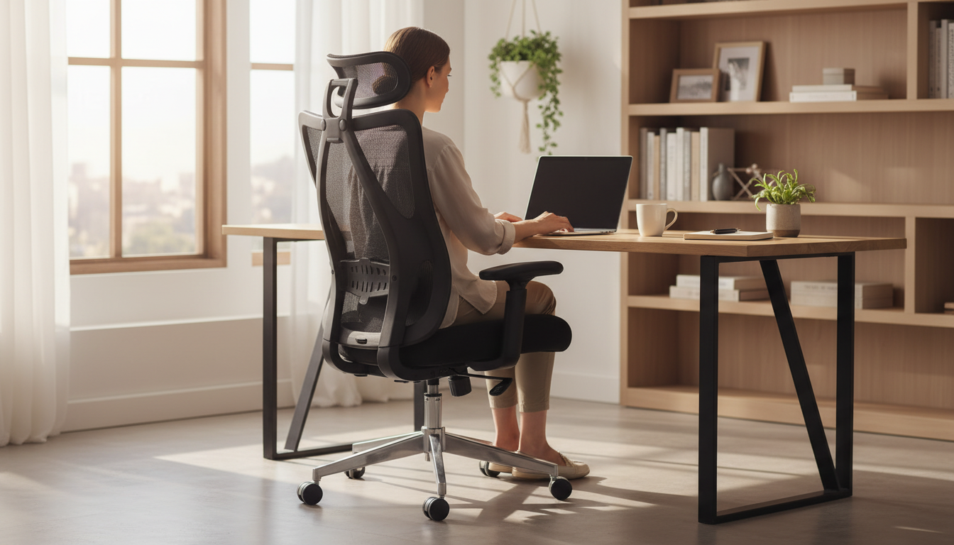 Mesh Ergonomic Office Chair: Lumbar, Headrest & 2D Arms
